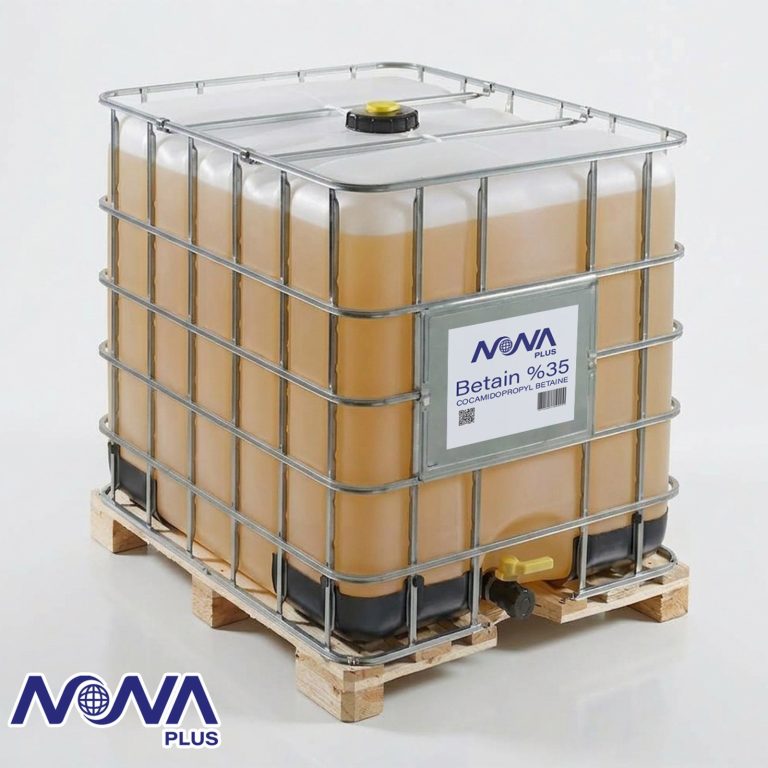 Cocamidopropyl Betaine 35% in a 1000 L IBC tote with Nova Plus product label