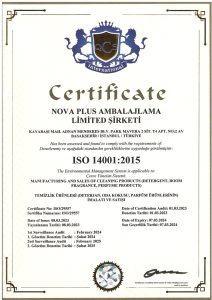 Nova Plus ISO 14001 environmental management certificate